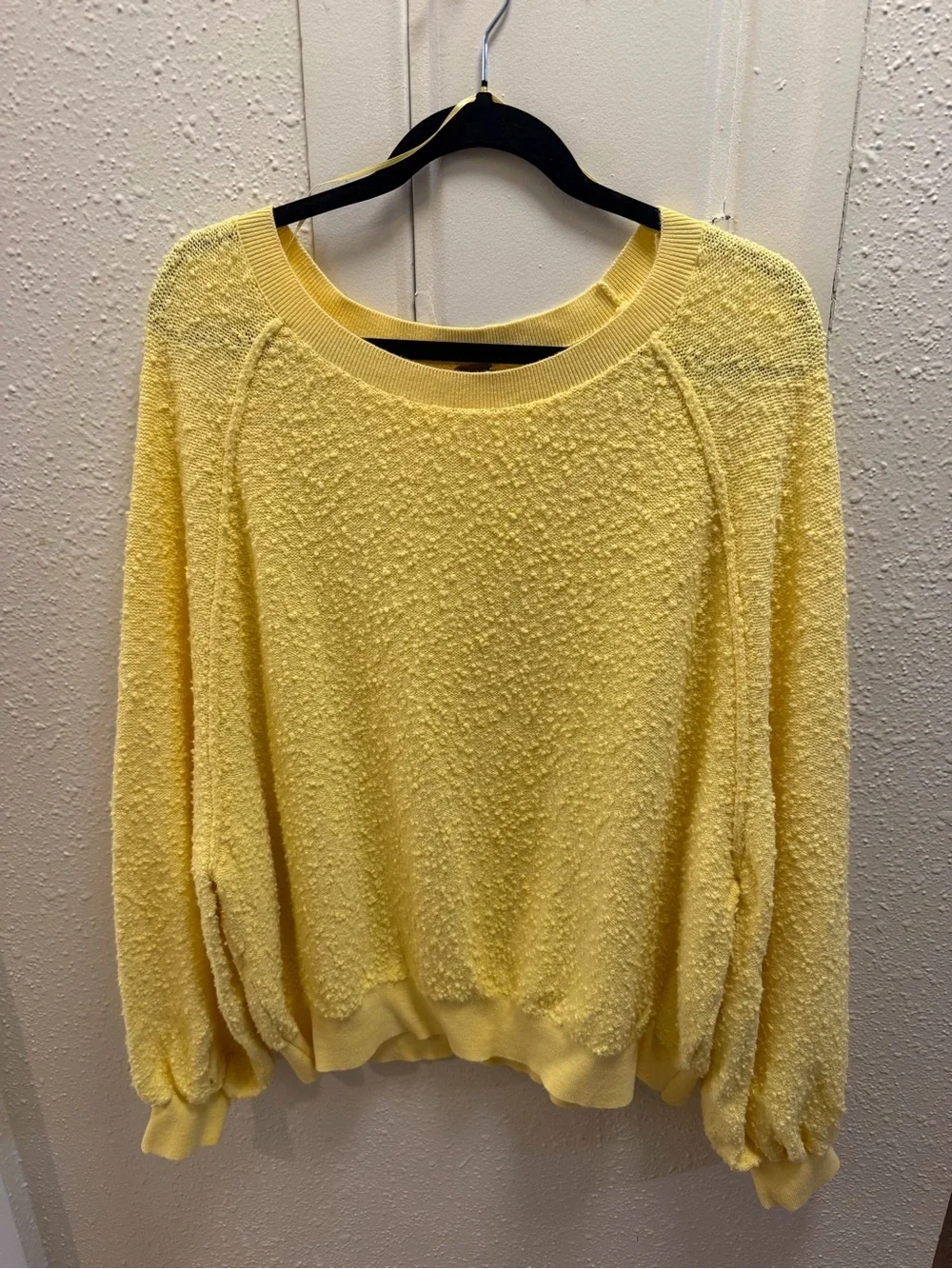 Free People Bubble Texture Scoop Neck Sweater in Yellow